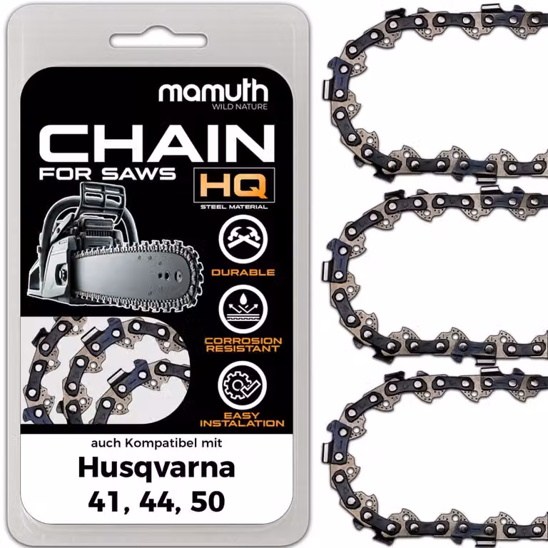 3 catene per motosega, lunghezza 38 cm, passo 0,325", spessore 1,5 mm, 64 maglie, compatibili con motoseghe Husqvarna 41, 44, 50