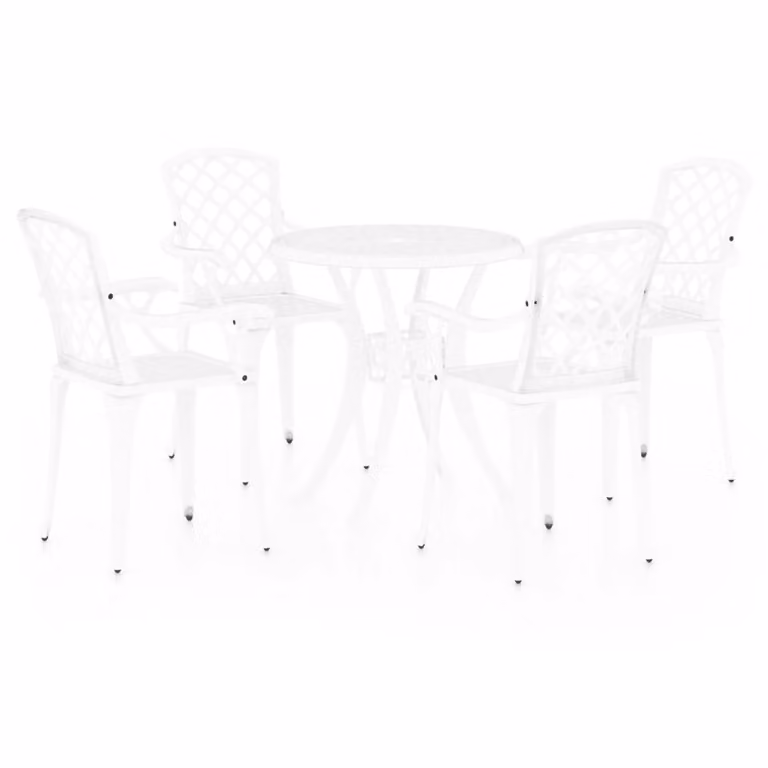 Set da Bistrot 5 pz in Alluminio Pressofuso Bianco