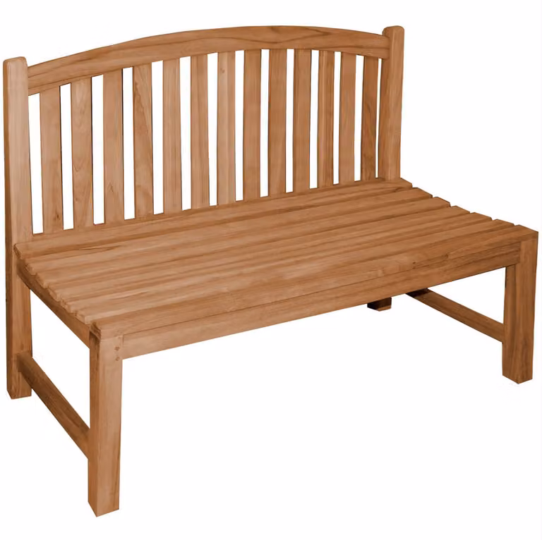 Teakholz Bank Bari 120cm Massivholz Wetterfest