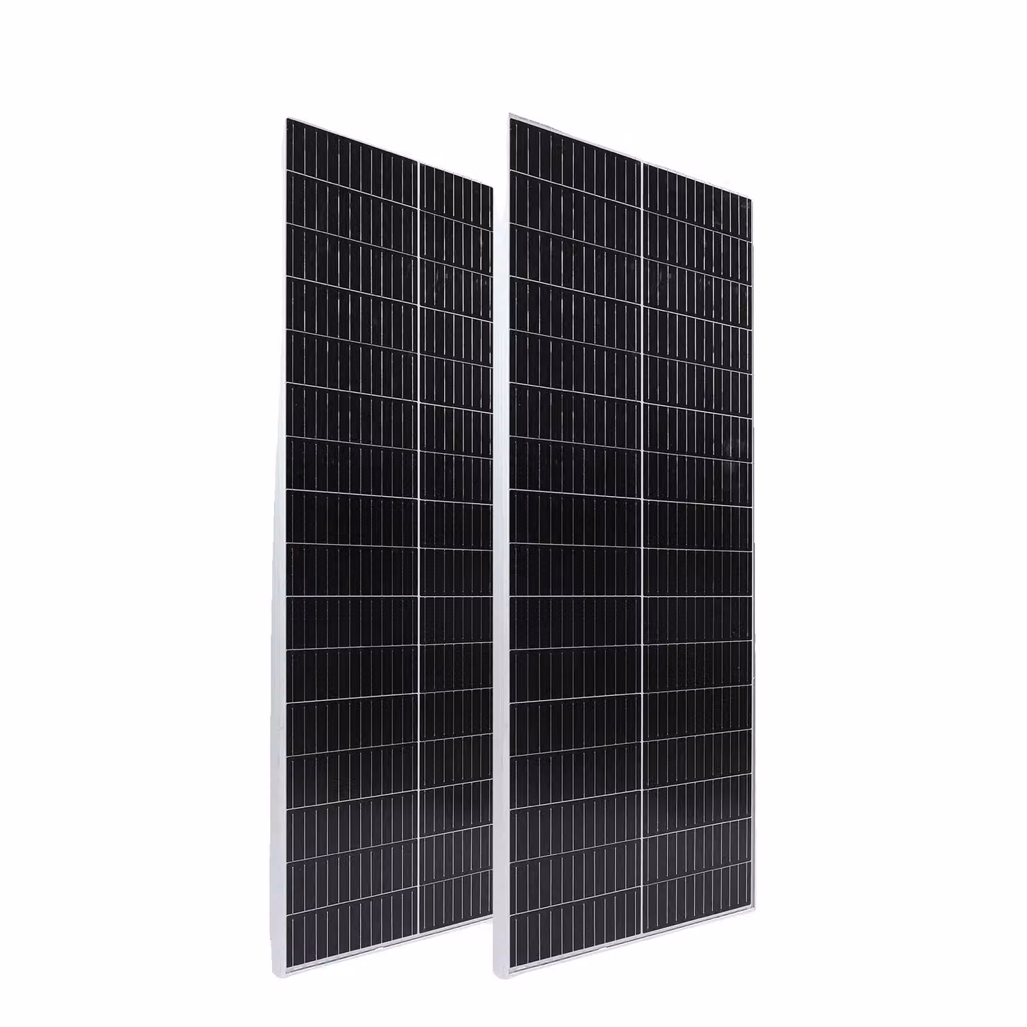 Pannelli solari monocristallini, alta efficienza, disponibili nelle opzioni da 100W, 120W e 200W, costruzione robusta. Pannello bianco da 200W