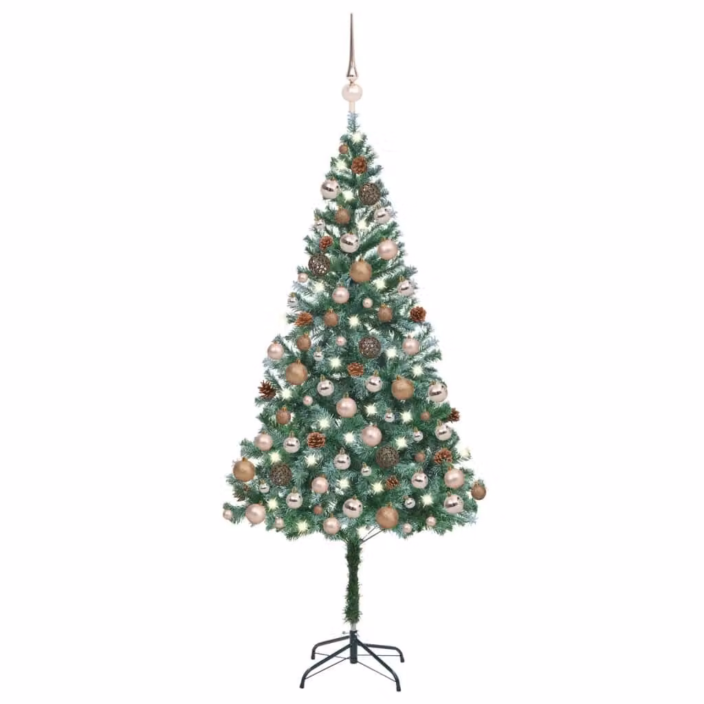 The Living Store Albero di Natale artificiale con luci, pigne e baubles 180 cm