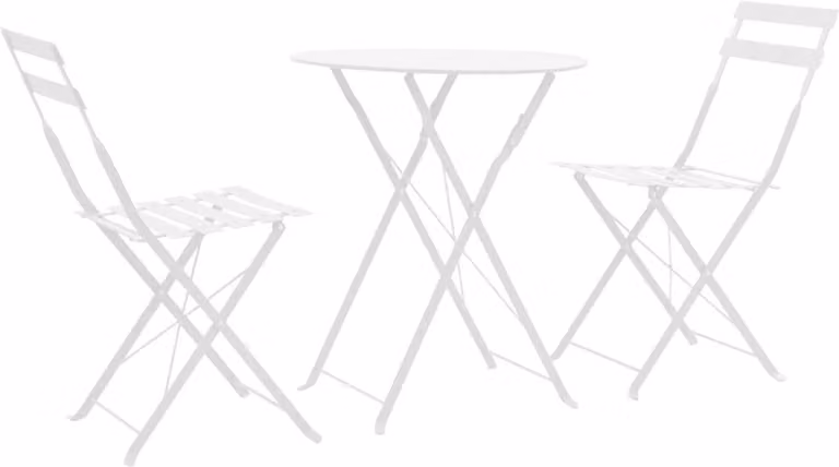 The Living Store Set bistrot 3 pezzi acciaio bianco