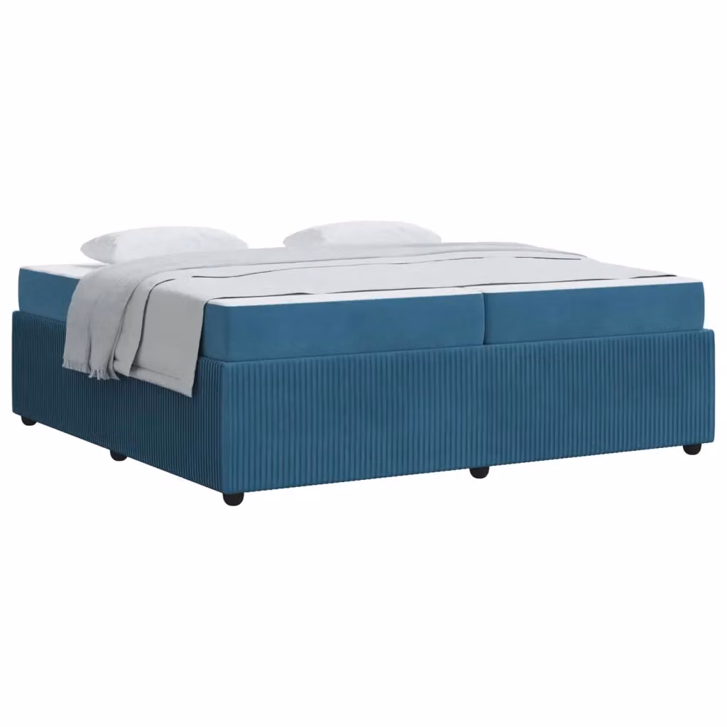 Struttura del letto imbottita vidaXL in tessuto blu con materasso L/P: 200 x 200 cm – 2