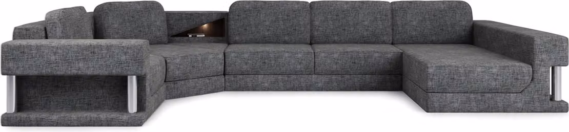 Modern Ecksofa Couch Polster Leder Design Sofa Garnitur Wohnlandschaft ParlameG