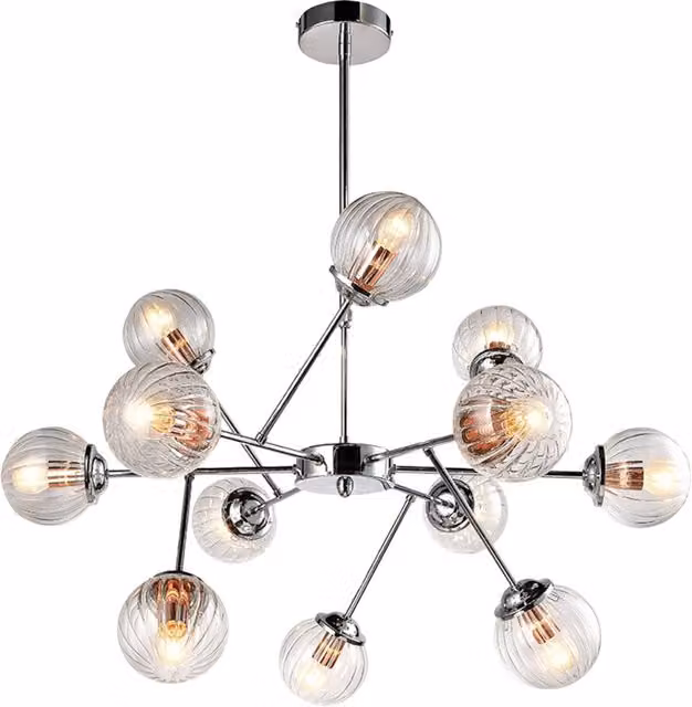 Lampadario Candellux Best 30-64806 12xE14 cromo vetro