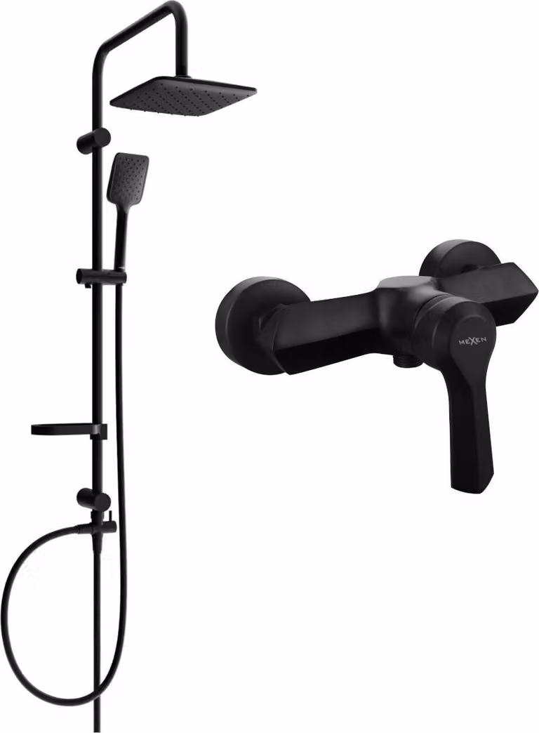 Mexen Sven set doccia esterno con soffione e miscelatore doccia Sabre, nero - 72140262-70