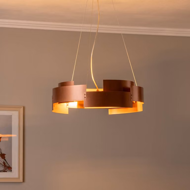 Lampada a sospensione Tori Domiluce, dimmerabile, Rame, Soggiorno / Sala da pranzo, Metallo, Moderno, Lampada a sospensione