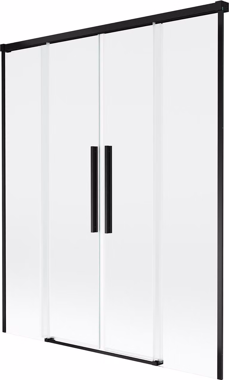 Mexen Rox separè per vasca da bagno a 2 ante scorrevoli 140 x 150 cm, trasparente, nero - 8C9-140-002-70-00