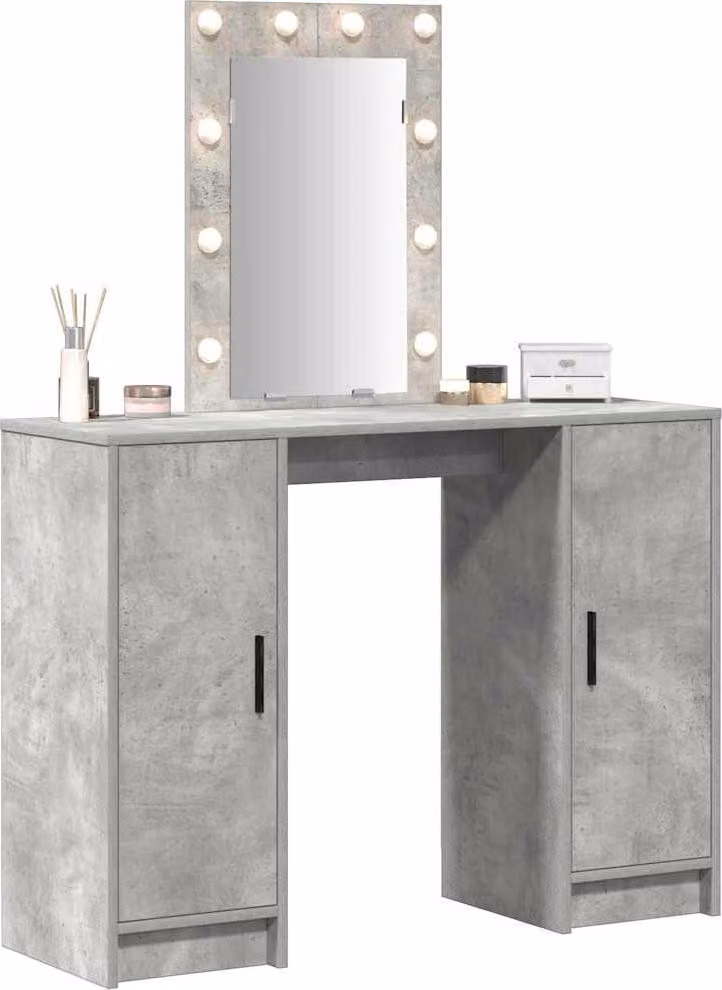 Tavolo da Trucco con porta Grigio chiaro 102 x 33 x 135 cm
