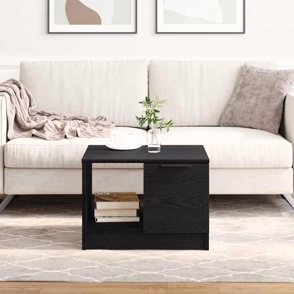 Maison Exclusive - Tavolino da salotto effetto rovere nero 50 x 50 x 36 cm Materiale ligneo
