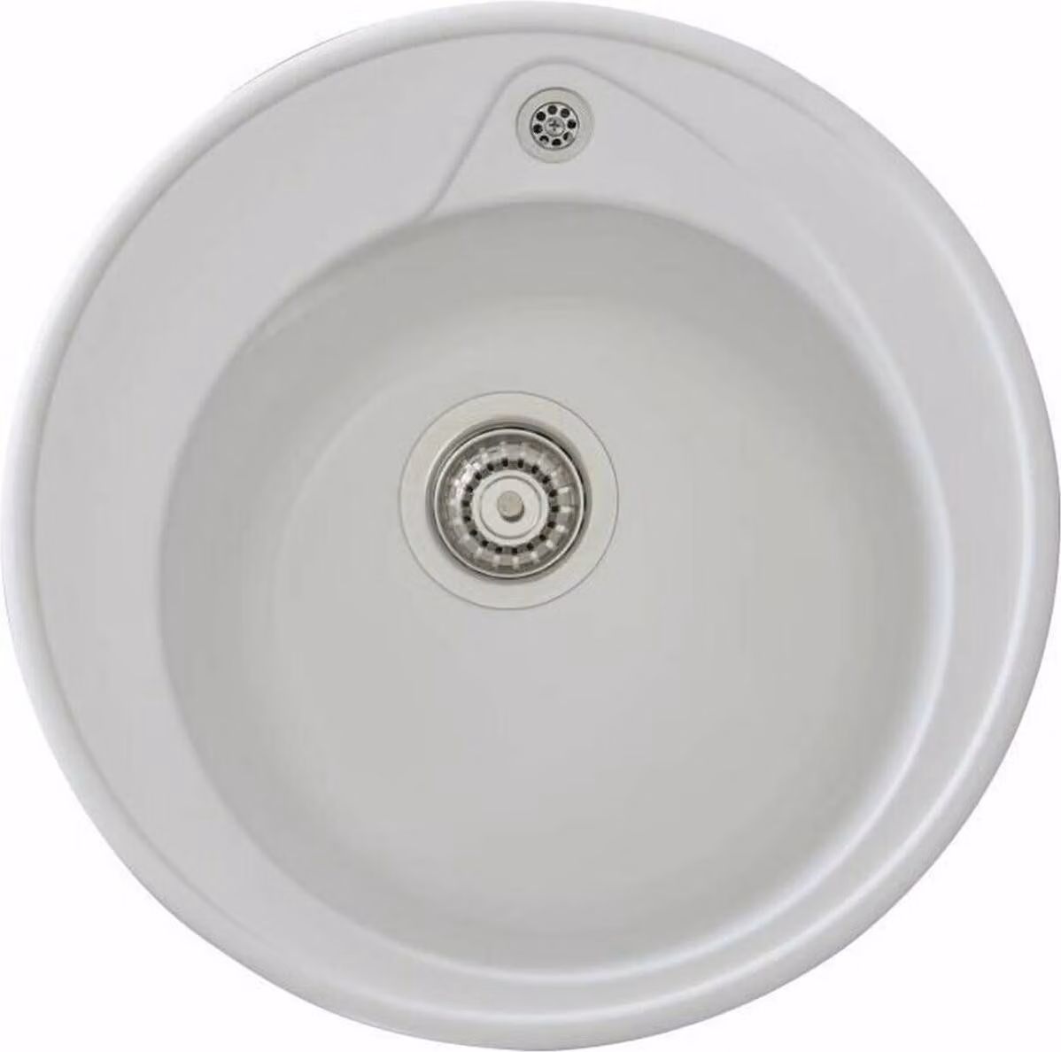 Lavello STRADOUR di RONDA, SMC WHITE UNI - 17, 1 vasca, Ø 49 cm, scarico manuale