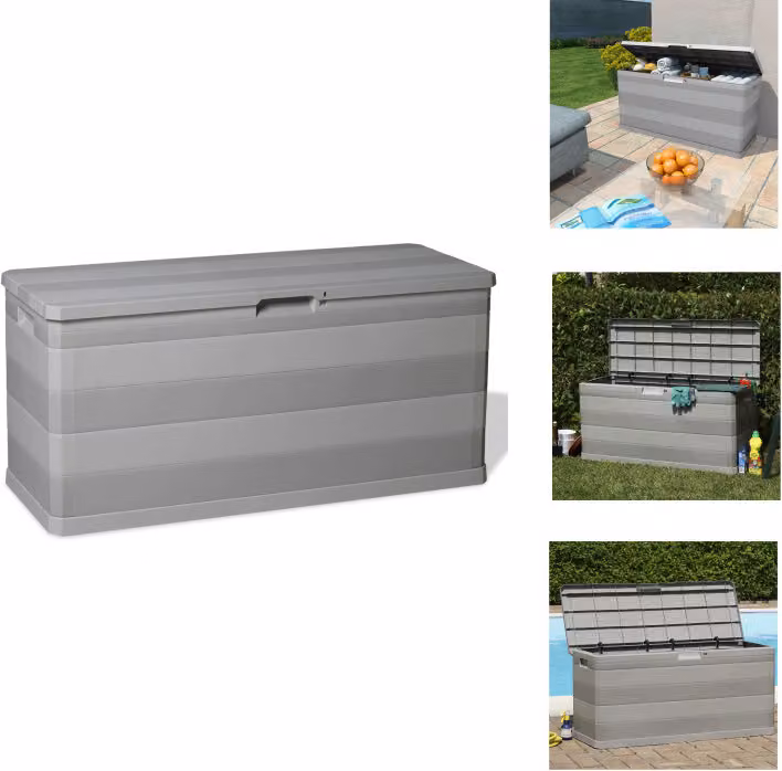 vidaXL Cassetta da giardino grigia 117×45×56 cm - Cassette da giardino