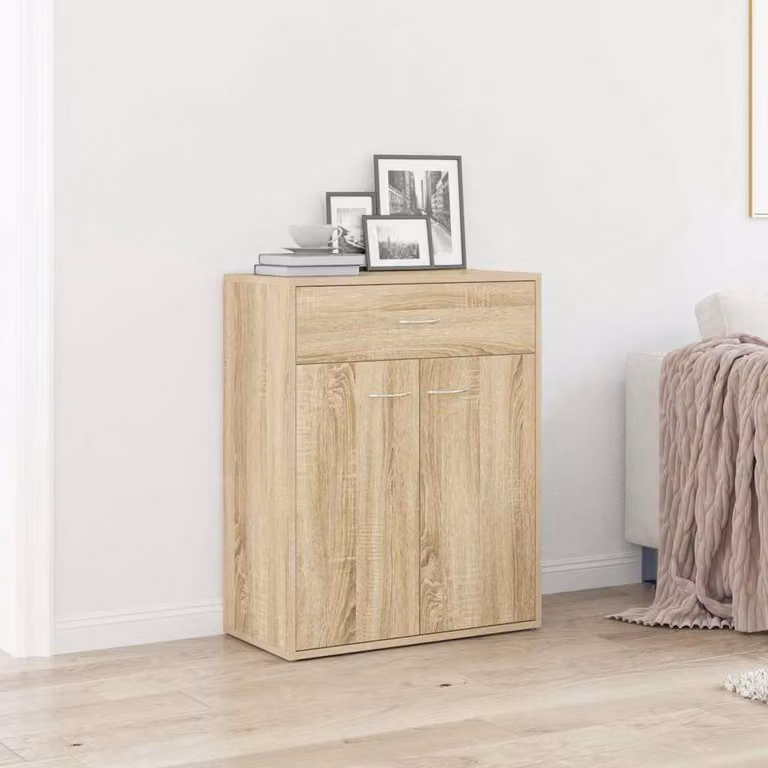 Credenza vidaXL in Legno Multistrato Rovere Sonoma, L 60 cm x P 30 cm x H 75 cm
