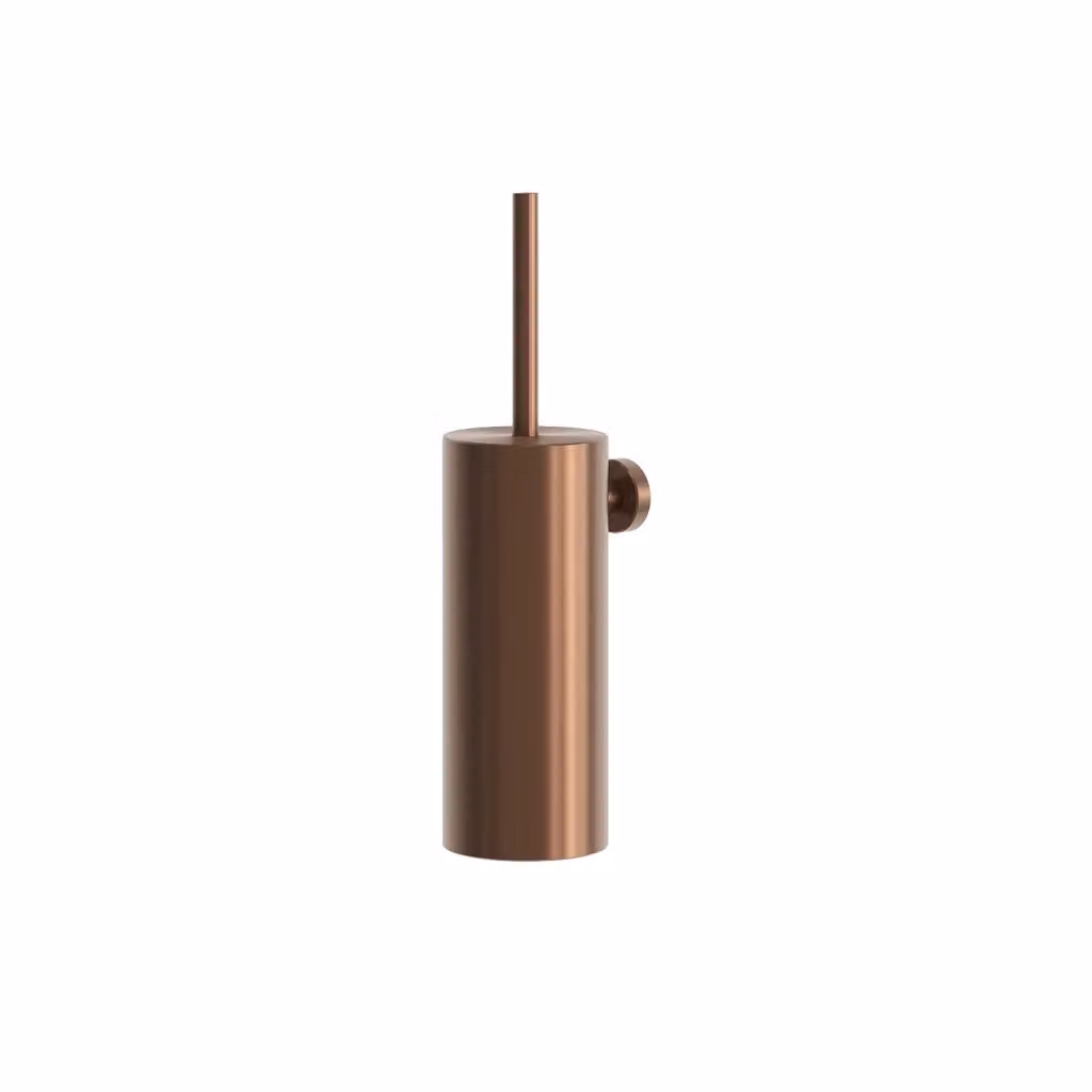 Porta scopino SINED modello LEVANTE in acciaio inox 316L con spazzola, finitura oro rosa, da parete – 2