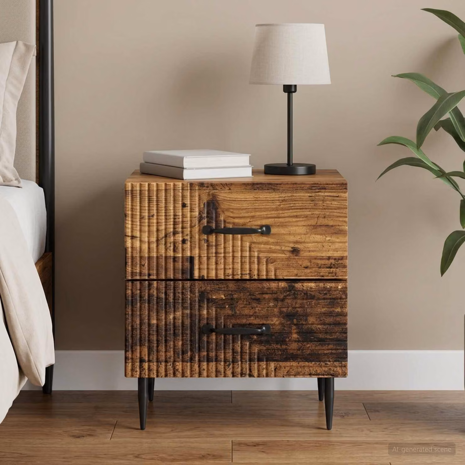 Armadio da notte vidaXL in legno antico marrone L 43 cm x P 34,5 cm x H 47,5 cm