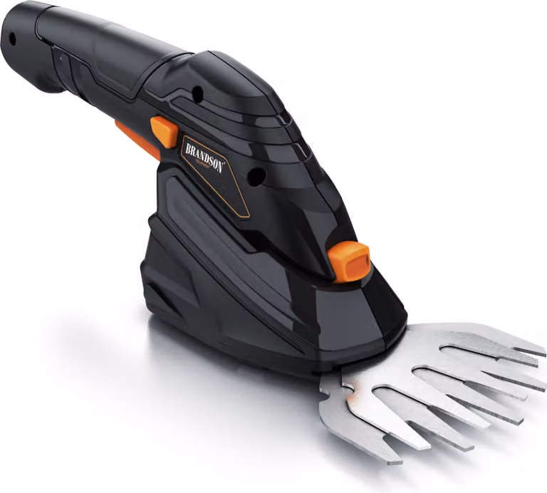 Forbici per erba a batteria Brandson, tagliasiepi, forbici per arbusti, altezza di lavoro fino a 1,3 m, asta telescopica da 90-130 cm con ruote, nero