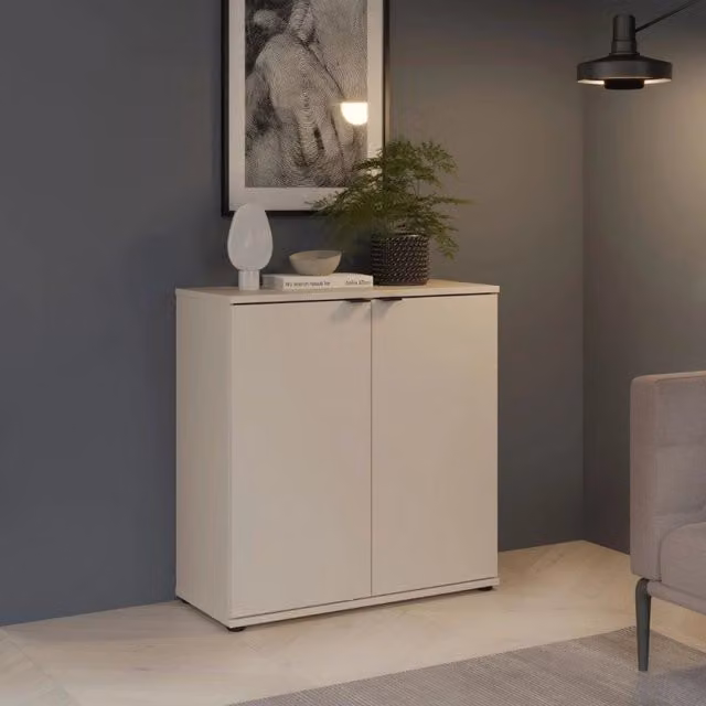 Mobile multiuso Segno EFFEZETA con due ante, colore cashmere, L 80 cm – 1