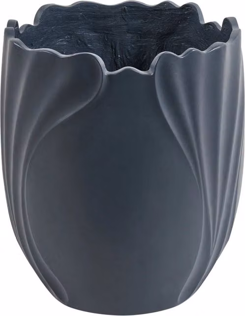 Vaso da fiori scultoreo BELIANI in ossido di magnesio grigio per giardino e interni, Altezza: 53 cm – 1