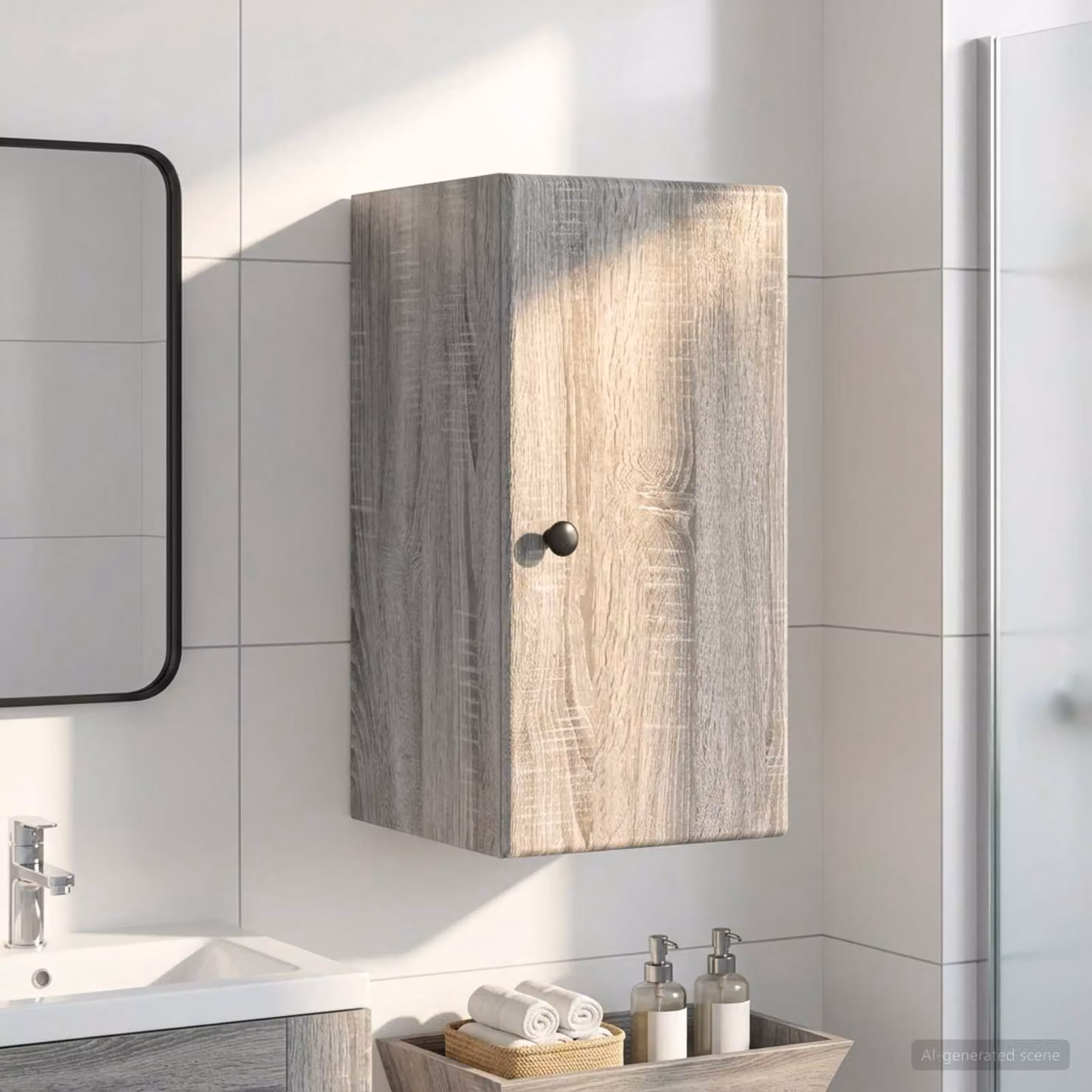 Armadio da bagno a muro vidaXL BREDA moderno grigio L: 30 cm, P: 31 cm, H: 59 cm