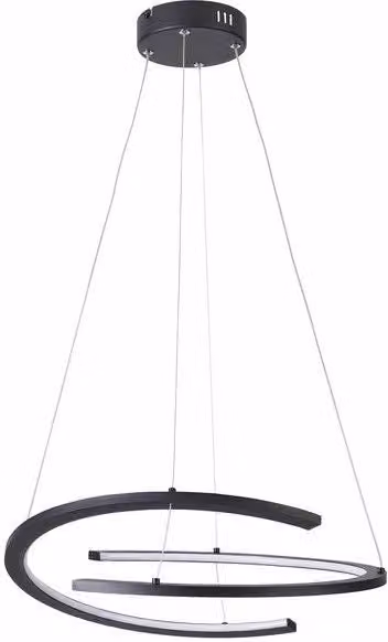 Lampada a sospensione LED Ancor di Reality Leuchten, design moderno ad anello, colore nero, dimmerabile, Ø 50 cm
