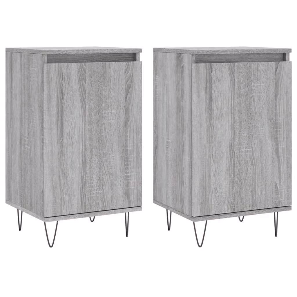 Credenze 2 pz Grigio Sonoma 40x35x70 cm in Legno Multistrato