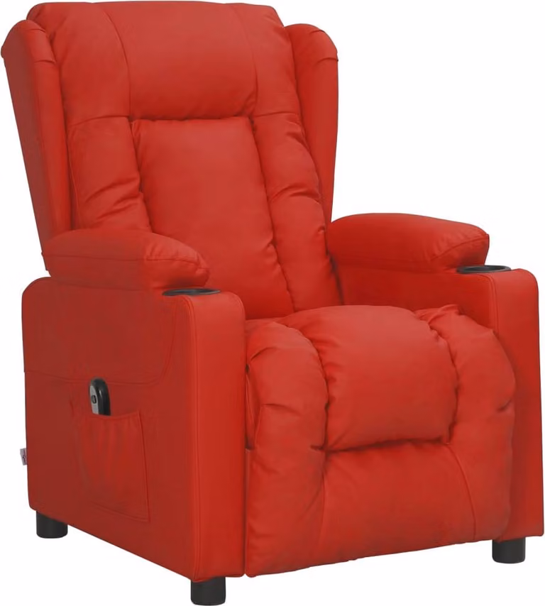 vidaXL Poltrona relax in Pelle finta rosso vino elettrico