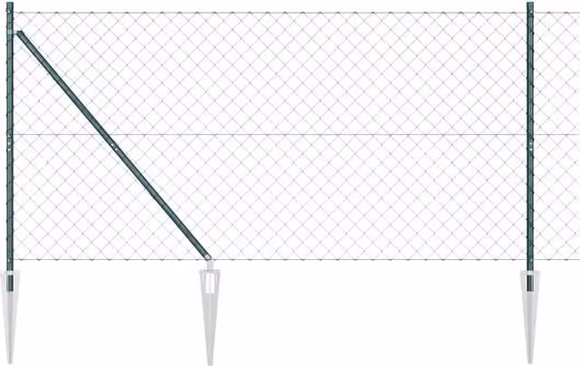 Pannello per recinzione in acciaio e PVC verde con maglia rettangolare 10 x 1,4 m