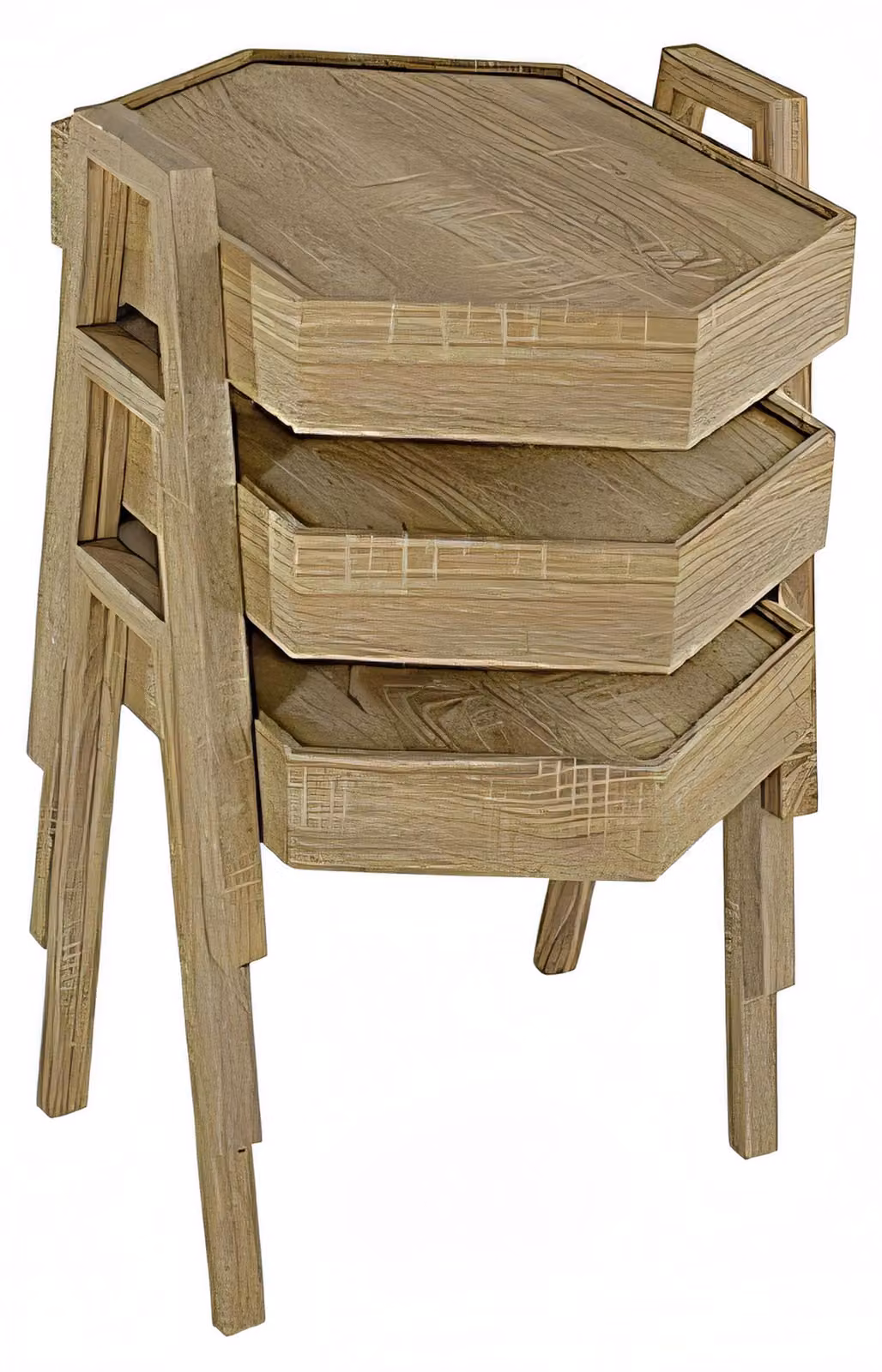Couchtisch-Set aus Holz in Braun modern elegantes Wohnzimmermöbel