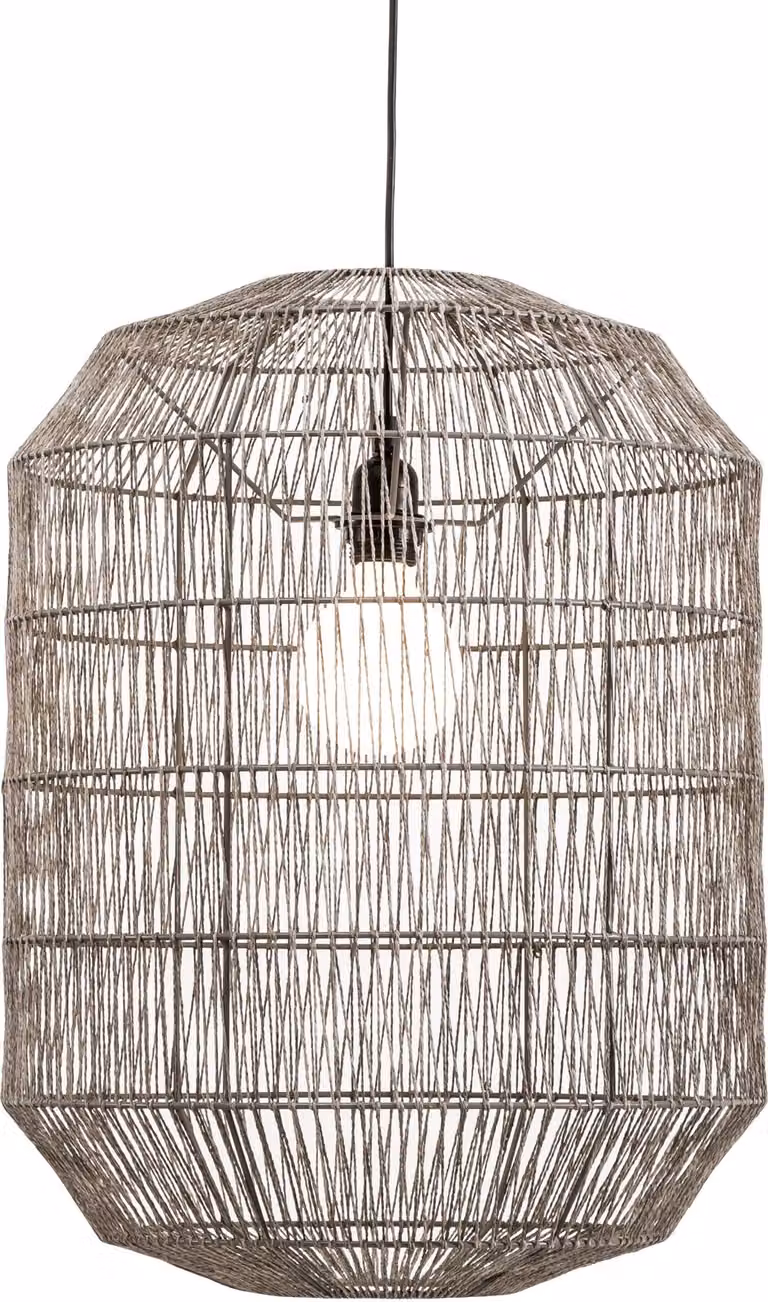Fine Asianliving lampada a sospensione corda filata nero opaco D42xH60cm