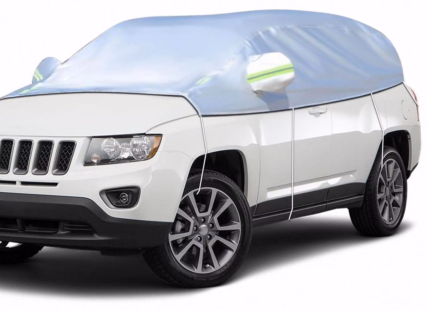 Copertura per auto SUV, realizzata in tessuto Oxford, adatta a tutte le condizioni atmosferiche, con protezione contro il gelo, resistente al vento e alla polvere, resistente ai raggi UV e alla neve, disponibile nelle dimensioni da 439 a 491 cm