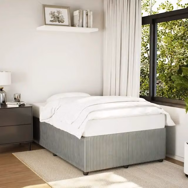 Giroletto VIDAXL in velluto grigio chiaro con struttura in legno di pino, senza materasso, L/P/H: 120 x 190 cm – 1