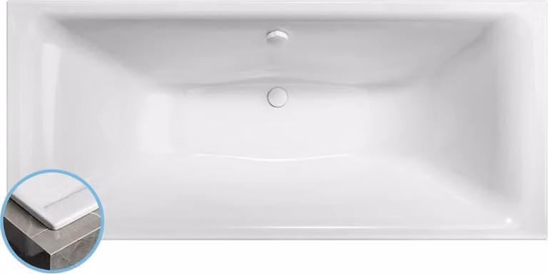 KALDERA SLIM vasca rettangolare con piedini 180x80x40cm, bianco