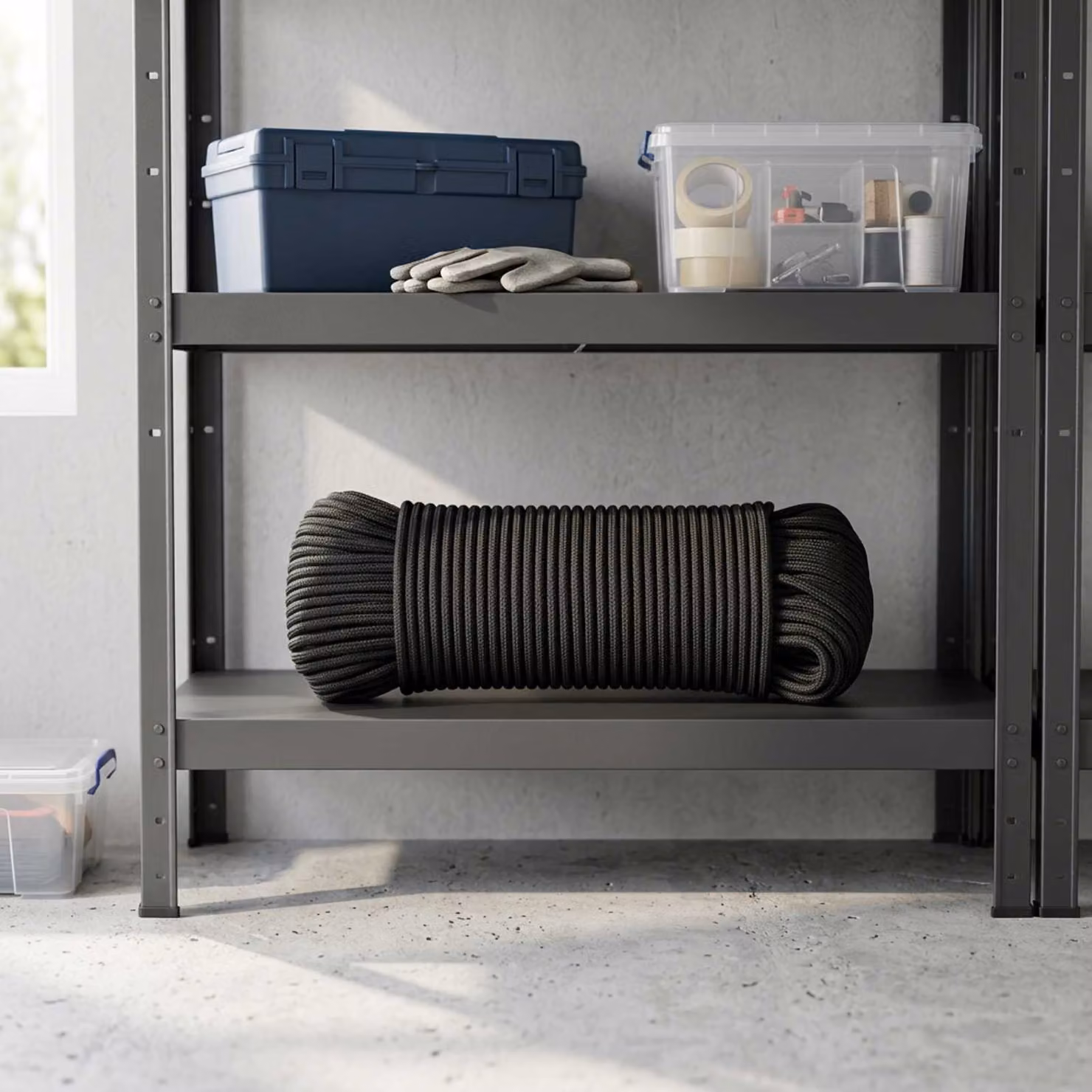 vidaXL Corda multiuso in plastica nera, Lunghezza: 25 m, Diametro: 4 mm, Carico massimo: 200 kg