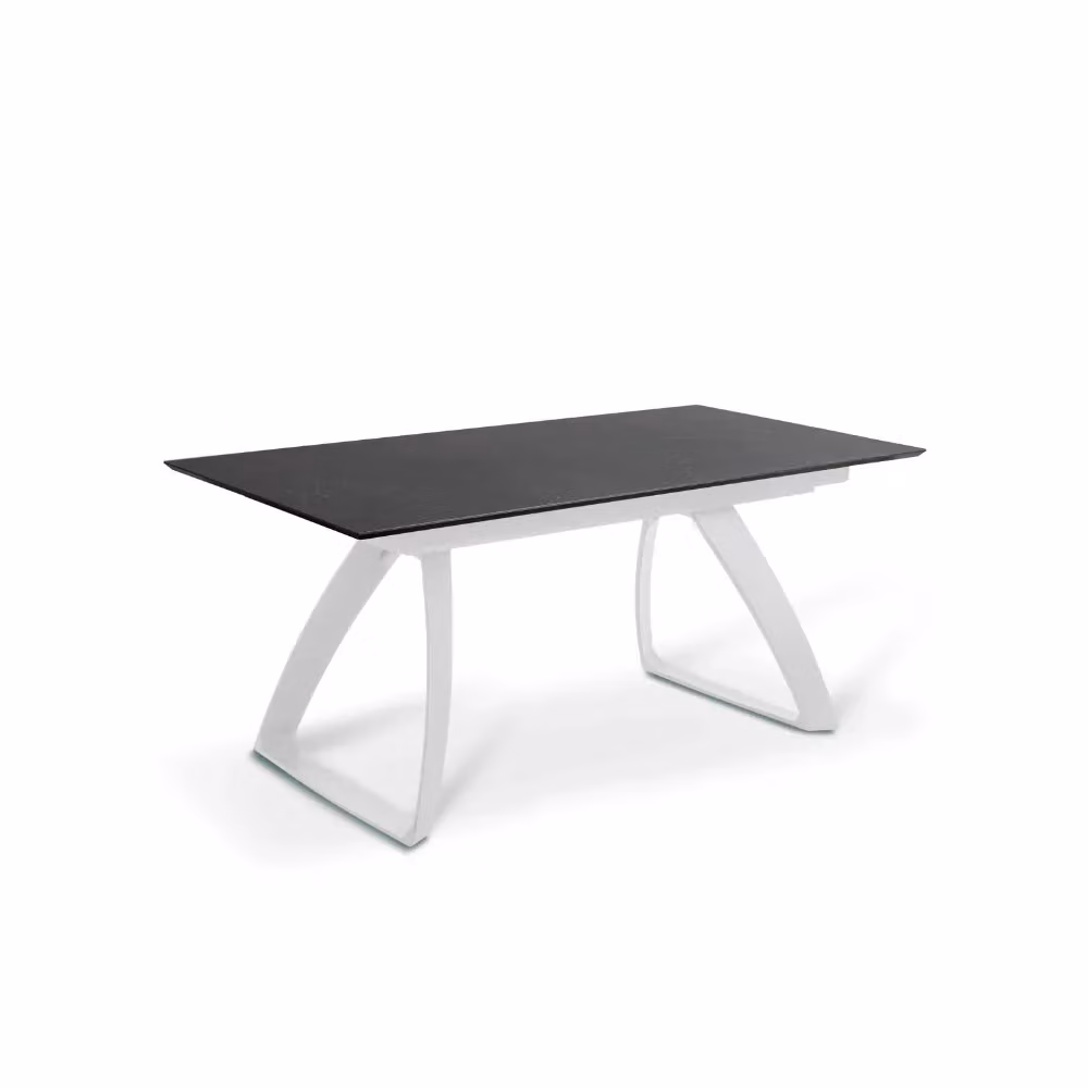 Tavolo da pranzo allungabile Grayson Duzzle in HPL effetto marmo nero opaco, L: 170-270 cm x P: 90 cm – 2