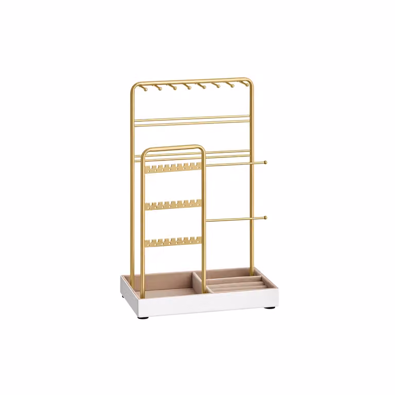 Portagioie Espositore per Gioielli, Oro Pallido / 11,5P 19,6l x 30,8H cm