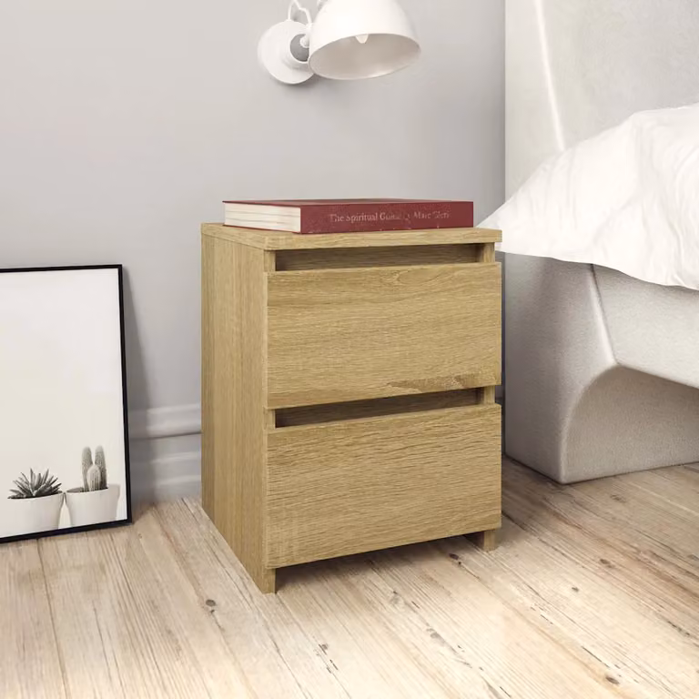 Comodino vidaXL in Legno Rovere Sonoma, Colore Marrone/Beige, L/P/H: 30 x 30 x 40 cm