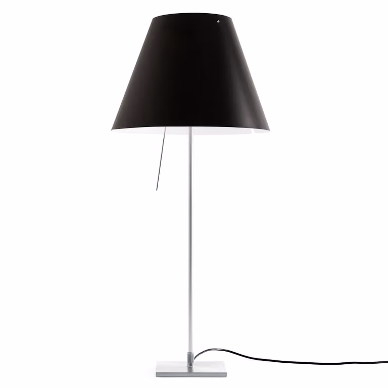 Luceplan Lampada da tavolo Costanza, Nero, Soggiorno / Sala da pranzo, Alluminio, Design, Lampada da tavolo