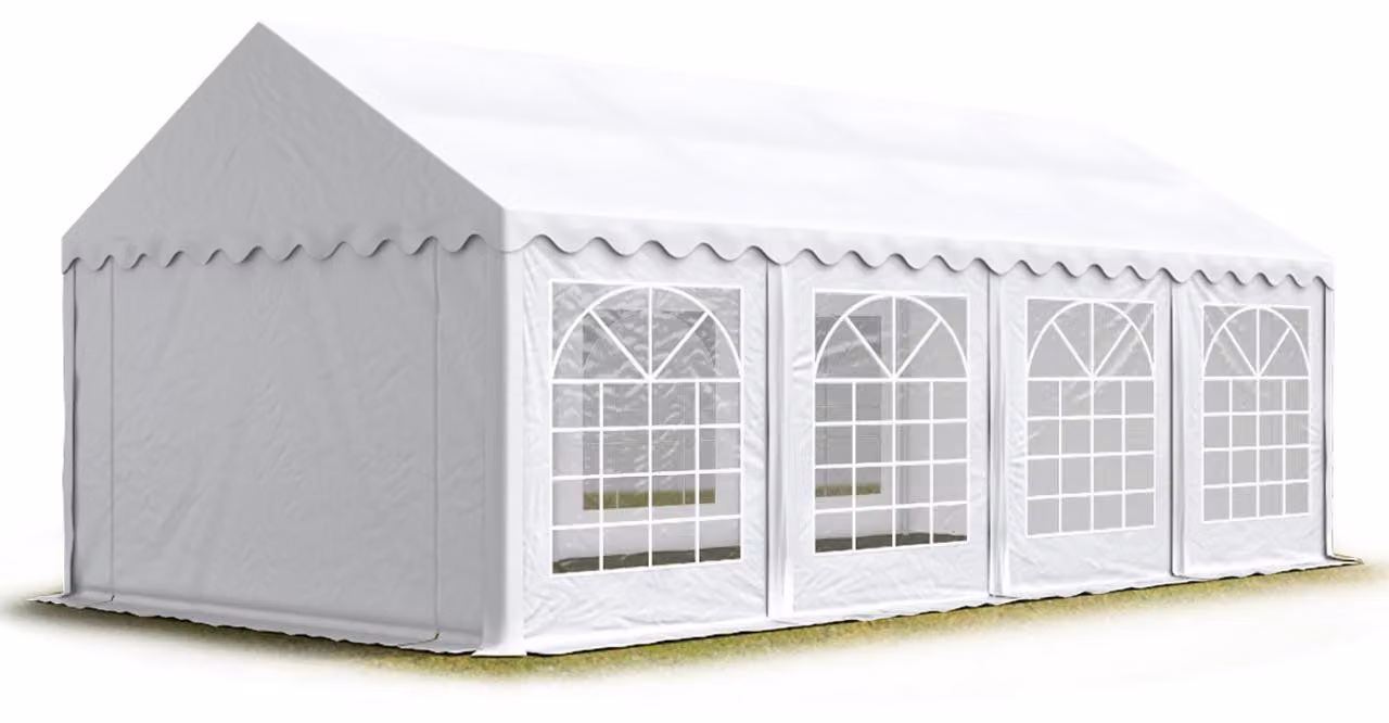 TOOLPORT Tendone per feste 3x8 m PVC bianco 100% impermeabile Tendone da esterno Tenda party