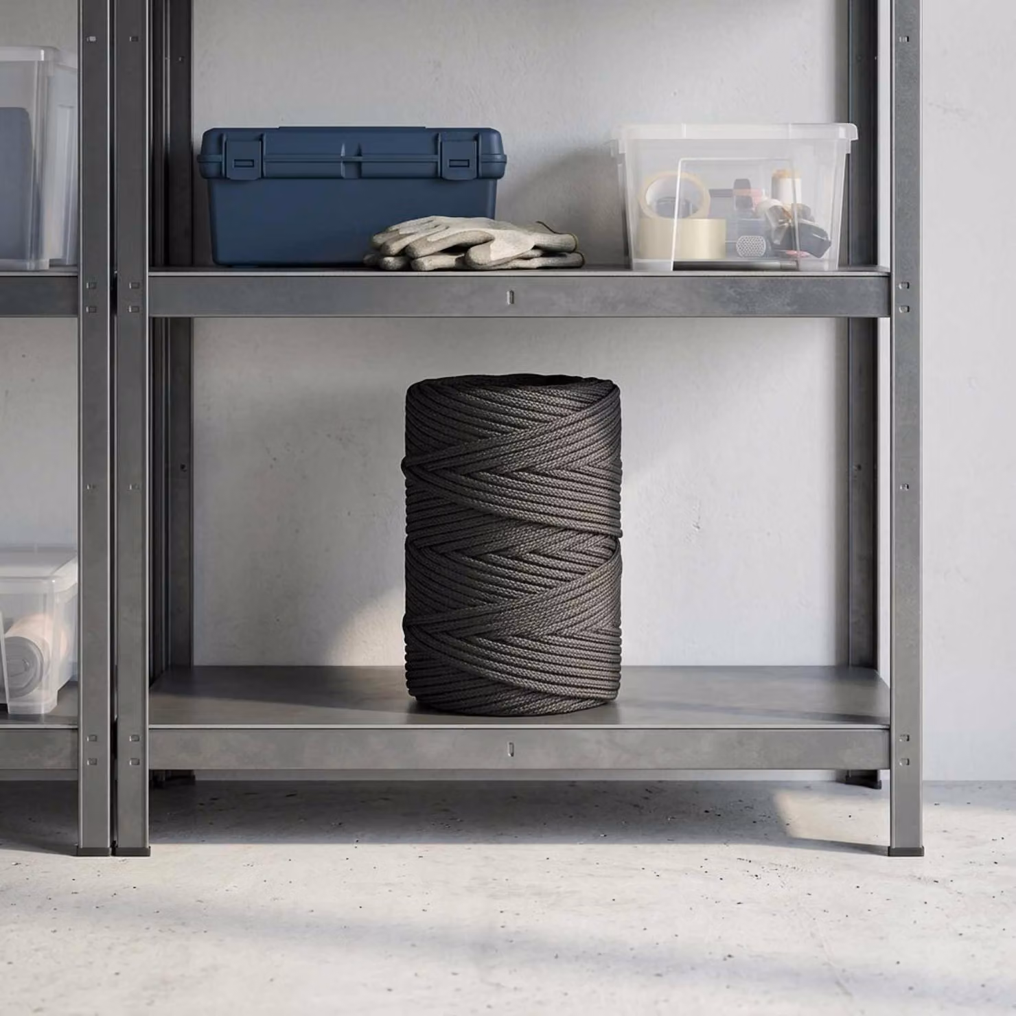 Corda multiuso vidaXL in plastica nera da 2 mm con 500 m di lunghezza e carico massimo di 27 kg