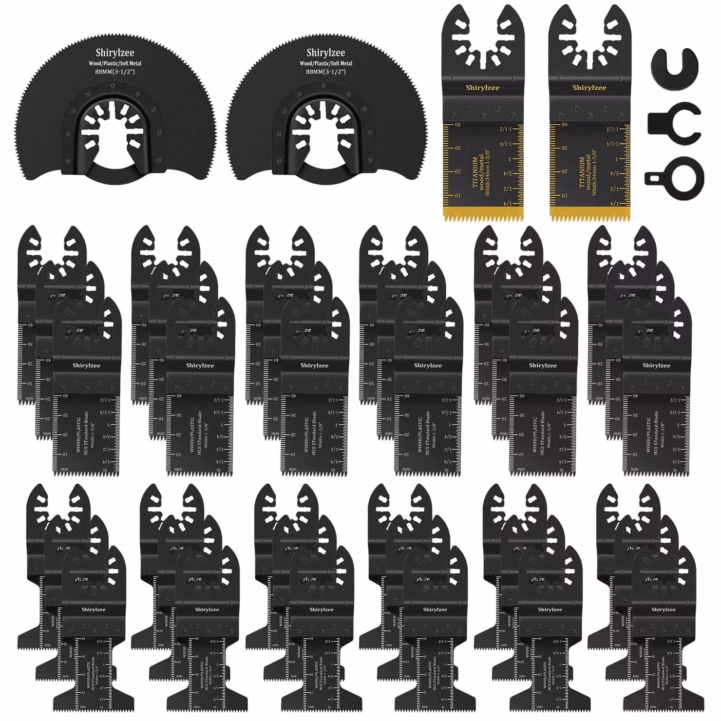 Lame oscillanti, 40 pezzi, accessori per utensili multifunzione, adatti per plastica, legno e metallo
