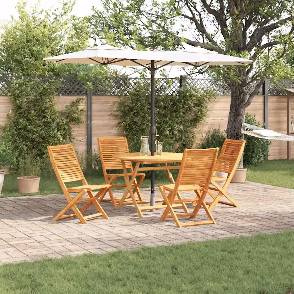 Set da pranzo per giardino e terrazzo vidaXL in legno di acacia marrone, composto da 5 pezzi