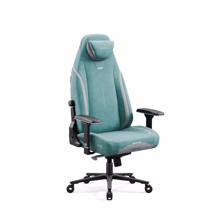 Sedia da gioco Diablo X.Eye Prime con funzione di raffreddamento Sedia da ufficio Sedia da scrivania, carico massimo 140 kg, dimensioni normali, colore Mystic Mint