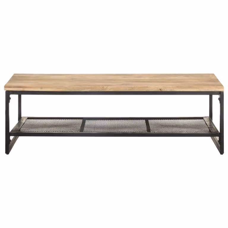 Tavolino da Salotto 110x60x35 cm in Legno Massello di Mango