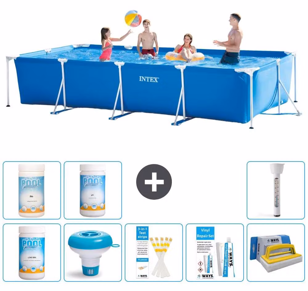 Piscina fuori terra rettangolare - 450x220x84 cm - 9 pezzi - Modello S43204