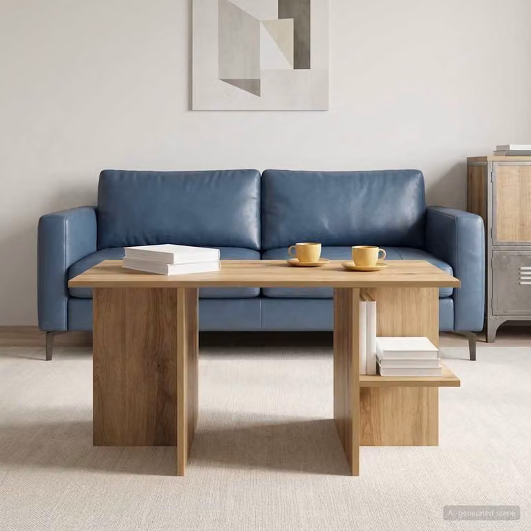 vidaXL Tavolino da salotto moderno in legno color rovere, L: 87 cm, P: 50 cm, H: 45 cm