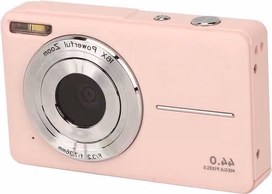 Fotocamera Digitale Compatta per Bambini FHD 1080P con Autofocus 44 MP e Zoom Digitale 16x - Rosso e Rosa