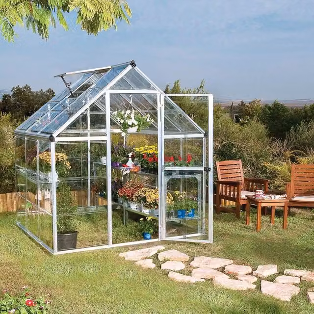 Serra da giardino VERDEMAX Doritis Medium in policarbonato e alluminio, L 184 x P 185 x H 209 cm
