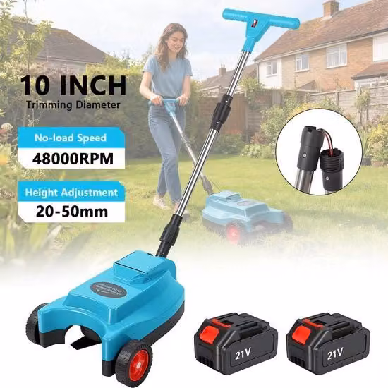 Tagliaerba a Batteria - Senza Fili - 3 Velocità - Testa Regolabile - 18V Accu
