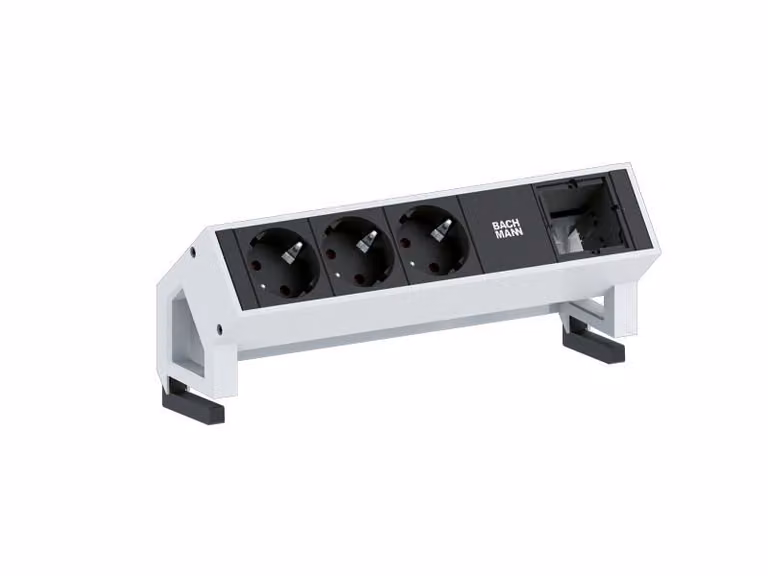 Bachmann DESK 2 - Presa multipla - Ingresso, ingresso GST18 - Connessioni di uscita: 3 - Cavo da 20 cm - Germania - Nero