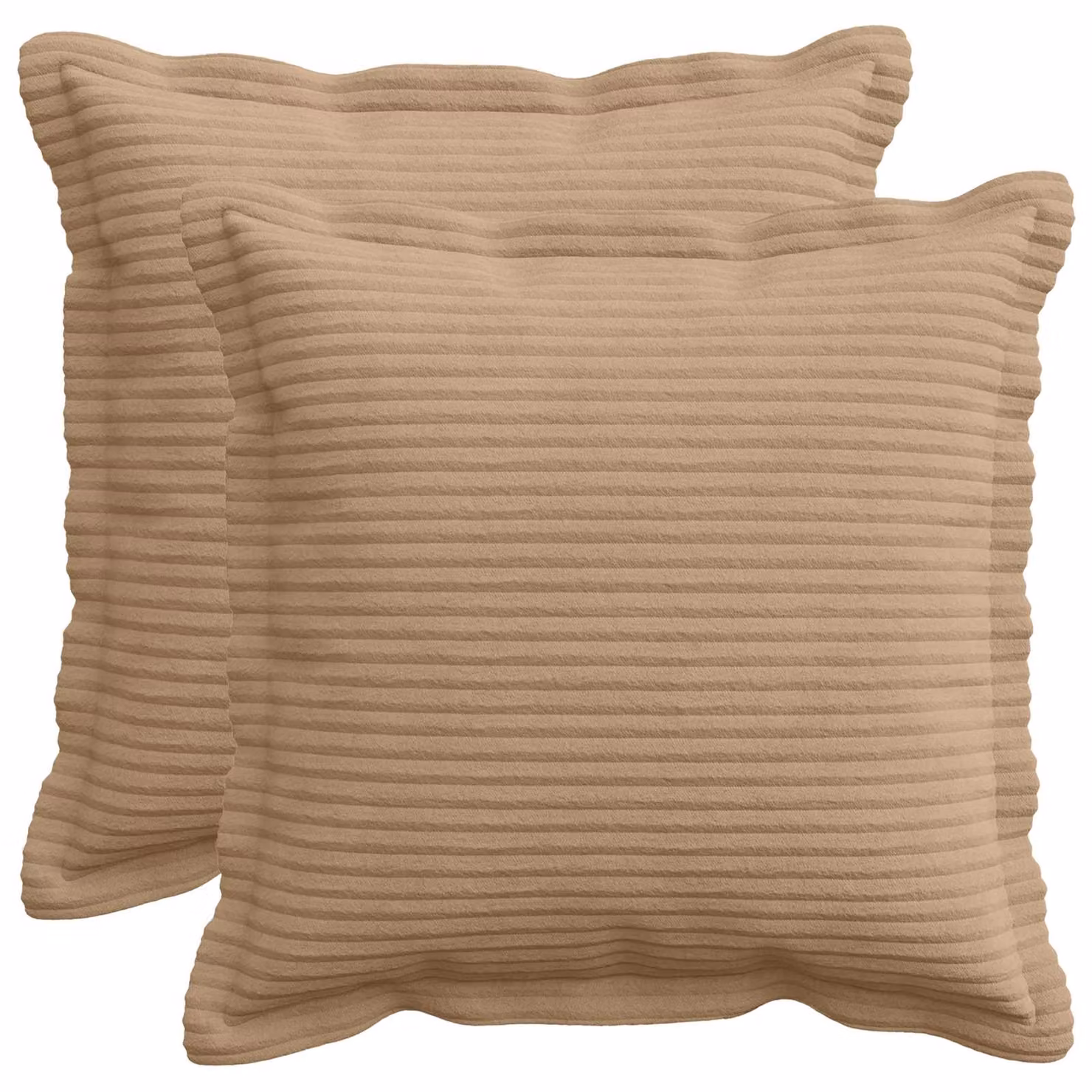 Set di 2 federe vidaXL HOUTEN in velluto a coste marrone, L 50 cm x P 50 cm